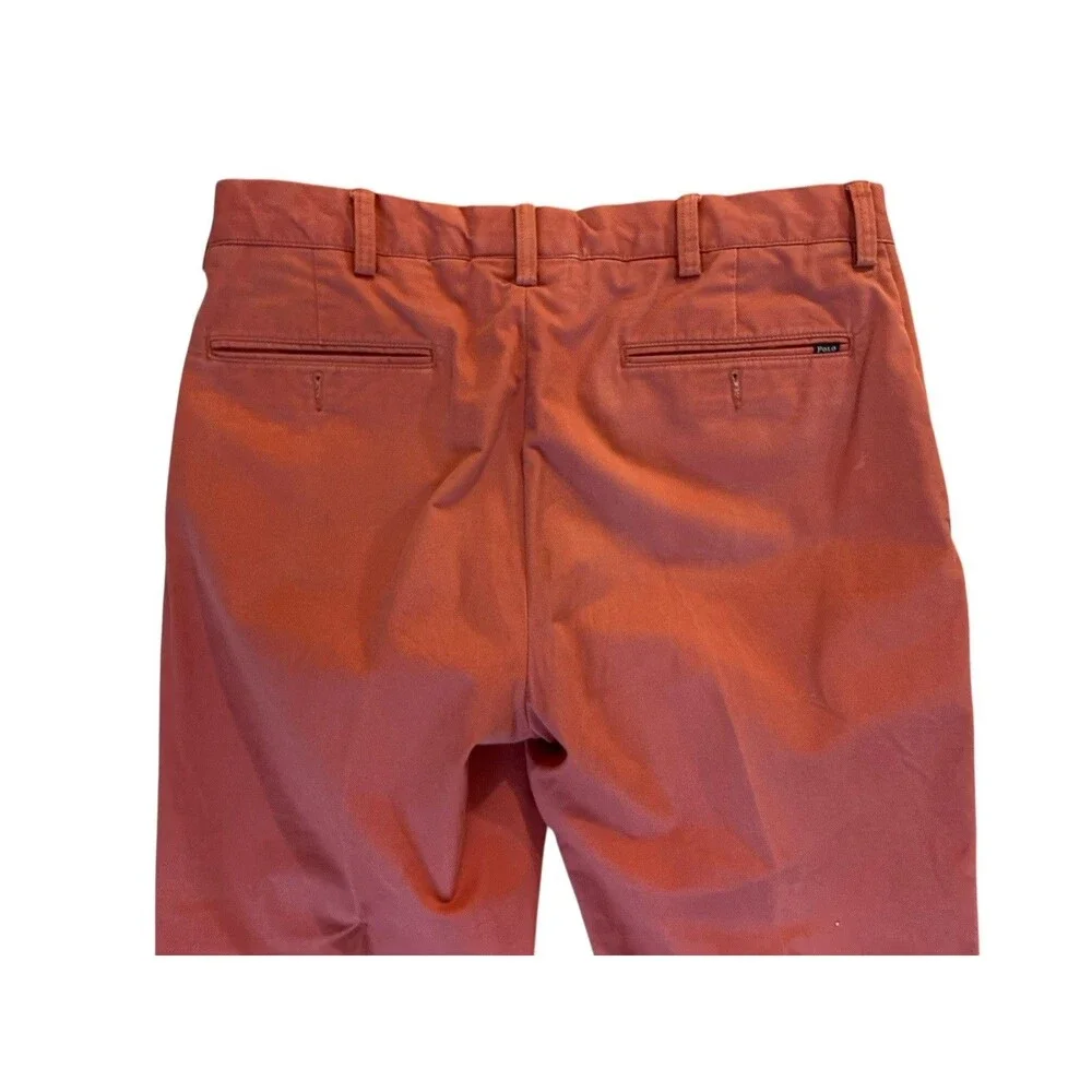 Polo Ralph Lauren Classic Fit Pants 34x32 Coral Red Flawed Stretch Cotton Preppy